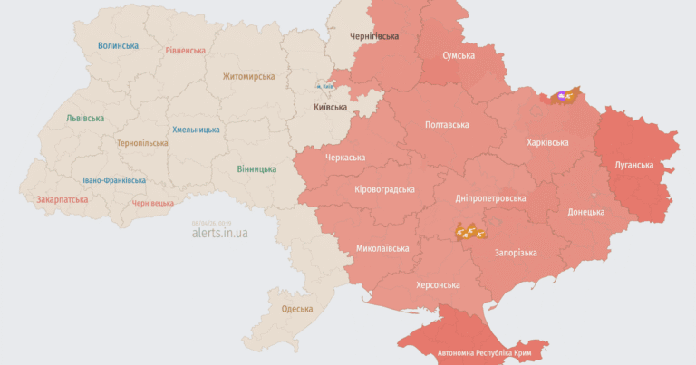 Повітряна тривога в ніч проти 8 квітня: Україна під атакою ударних безпілотників