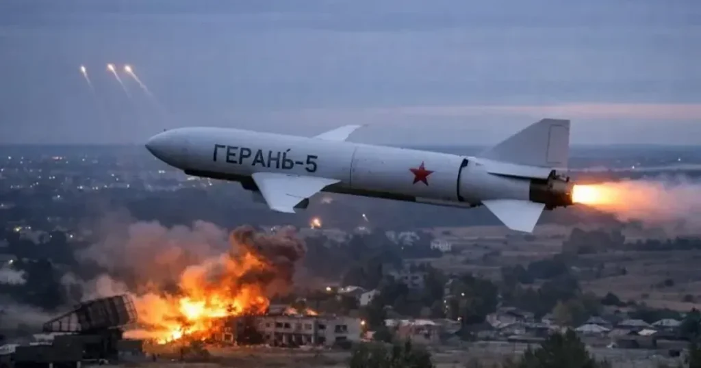 Пародія на "Фламінго": РФ показала нову крилату ракету Герань-5, якою вже била по Україні Пародія на "Фламінго": РФ показала нову крилату ракету Герань-5, якою вже била по Україні