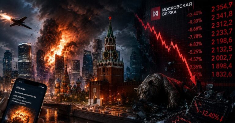 ВЕЛИКИЙ ОБВАЛ: АТАКА ДРОНІВ НА МОСКВУ ЗАНЕПАЛИЛА ФОНДОВИЙ РИНОК РОСІЇ