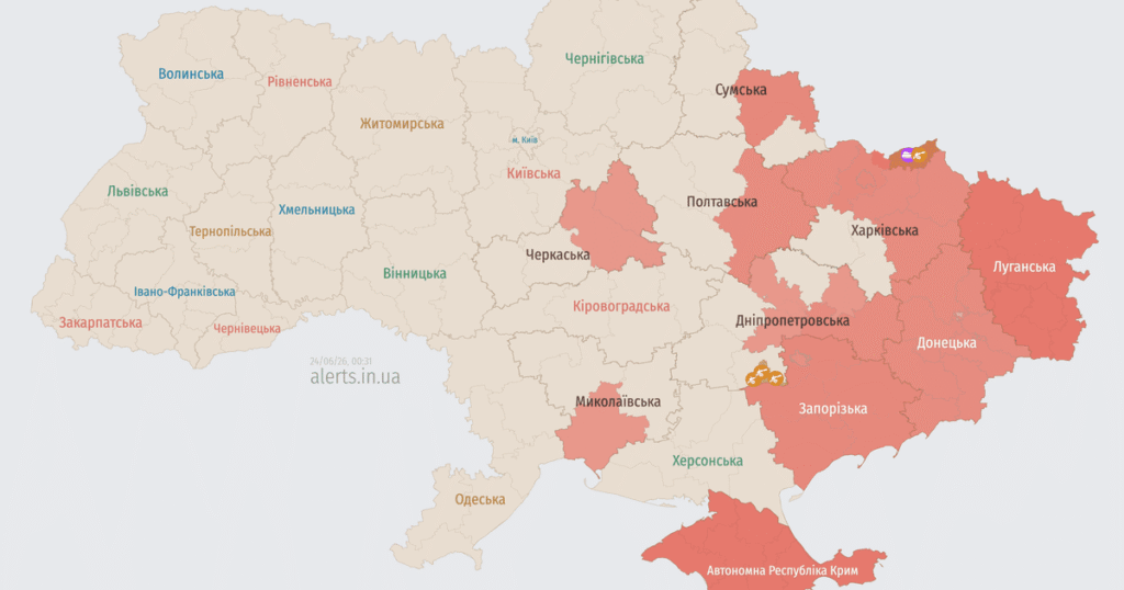 Повітряна тривога в ніч проти 24 червня в Україні — Росія атакує ударними безпілотниками — Укрaїнa Повітряна тривога в ніч проти 24 червня в Україні — Росія атакує ударними безпілотниками — Укрaїнa