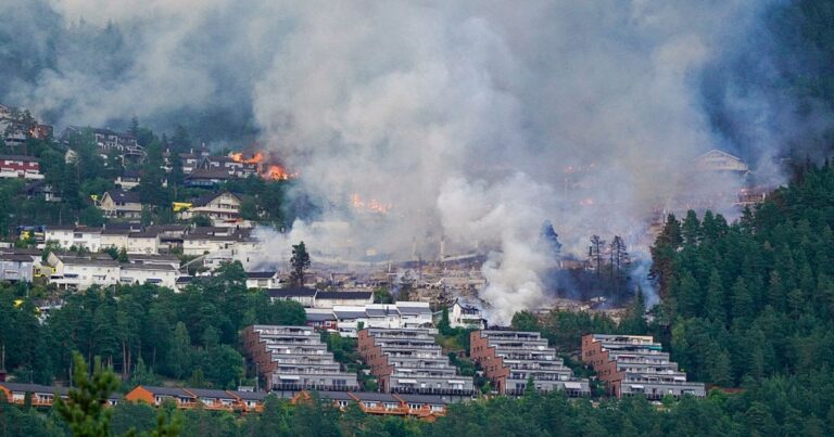 Масштабна пожежа в Норвегії: понад 100 будинків знищено вогнем, задіяні гелікоптери