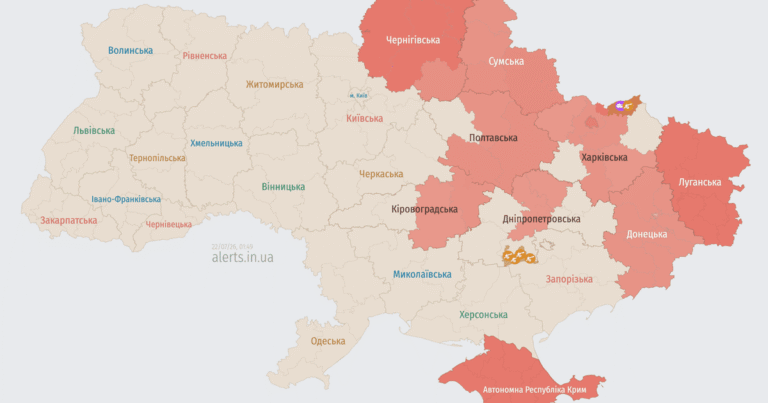 Нічна атака дронами: Україна під ударом ударних безпілотників Shahed 22 липня