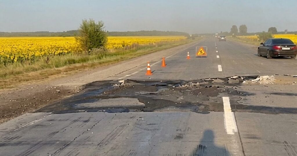 Спека попсувала дорогу під Житомиром – піднявся асфальт, рух ускладнено в обидва боки — Укрaїнa Спека попсувала дорогу під Житомиром – піднявся асфальт, рух ускладнено в обидва боки — Укрaїнa
