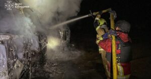 РФ атакувала дронами Київщину: пошкоджено логістичний комплекс та знищено вантажівки